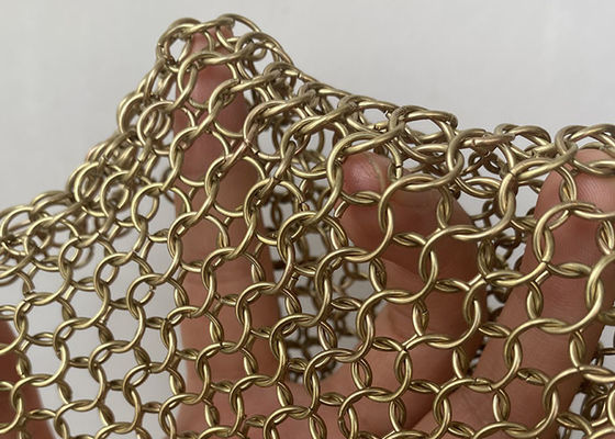 Ein guter Preis. Goldfarbmetalledelstahl Ring Mesh Fabric Chainmail Curtain 304ss Online