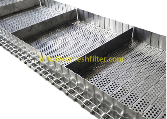 Ein guter Preis. Edelstahl 314 304 Draht-Mesh Chain Link Perforated Flat-Platten-Latten-abkühlendes Förderband für Aufzug Online