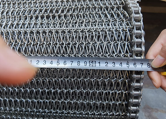 Handelskettenglied 1.5mm SS verdrahten Mesh Conveyor Belt For Corn Chips Biscuits