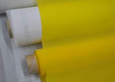 Ein guter Preis. Weißer/des Gelb-kundenspezifischer Siebdruck-Polyester-Gewebe-55 Faden keine Oberflächenbehandlung Online