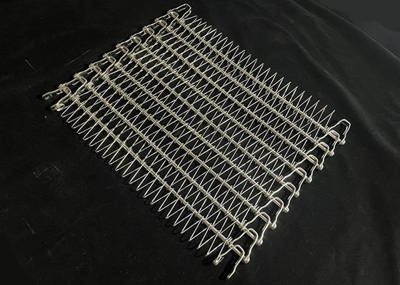 Niedrigtemperaturbeständigkeit Edelstahl Flexible Stange Drahtnetz Spirale Förderband mit U-förmigen Link Rand