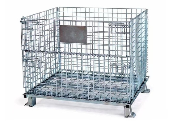 Ein guter Preis. Paletten-Metall-Box galvanisierte beschichtete Drahtnetze Schwerlast-Metall-Lagerbehälter Palettenkäfige Ausrüstung Regal stapelbar Online