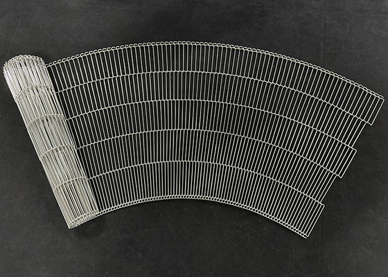 Ein guter Preis. 304 Edelstahl Leiter Link Wire Mesh Flat Flex Förderband für Kurvenförderband Online