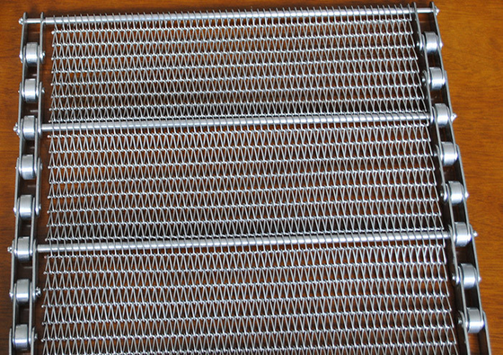Ein guter Preis. Lebensmittelqualität Hitzebeständig Edelstahl Metalldrahtnetzkettenförderband Online