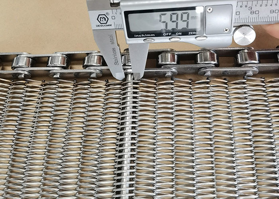 Lebensmittelqualität 304 Edelstahl Spiraldrahtnetzketten getriebenes Metallförderband für Ofen-Tunnel-Ofen