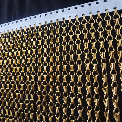 Custom Farbe Dekorativ Aluminium Doppelhaken Fliegschirm Mesh Vorhang Für Raum Trennwand