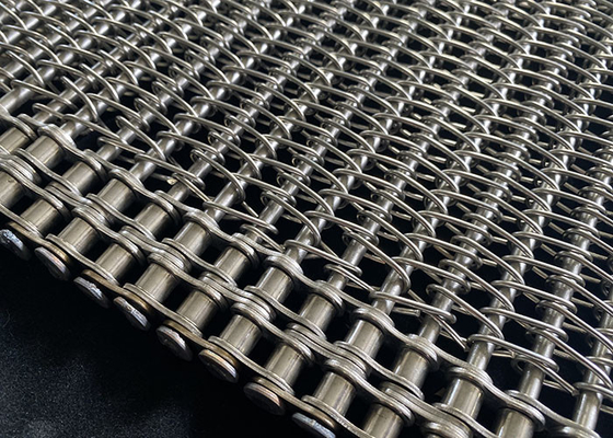 Ein guter Preis. Metall-Edelstahl 304 Mesh Chain Conveyor Band mit Stange Online