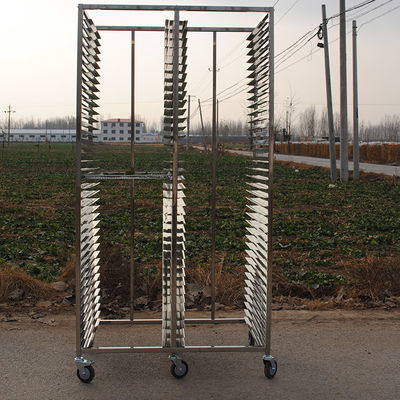 Nahrungsmittelqualität Edelstahl-Rak-Trolley mit hochtemperaturbeständigen Rädern