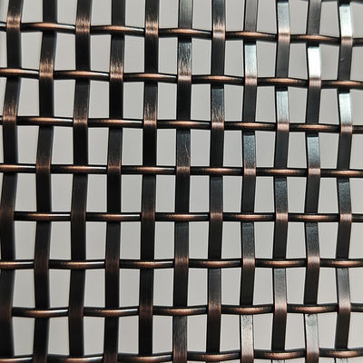 Ein guter Preis. Dekorative Antike Messing Kupferplattierte Edelstahl Crimped Flat Wire Mesh Innengitter für Gebäude Fassade Trennwand Trennwand Online