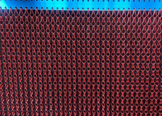 angepasste Farbe Doppelhakenkette Fliegenvorhang Mesh Dekoratives Aluminiummetall