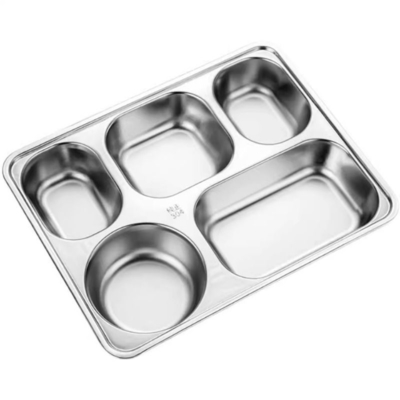 Ein guter Preis. Indonesische Edelstahl 304 Lebensmittelqualität Metall Essteller 6cm Deckel Fach für Studenten Kantine und Kinder Essenszeit Online