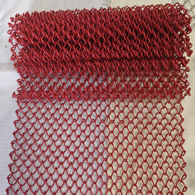 Ein guter Preis. Red Decorative Aluminium Metal Mesh Chain Link coil Curtain Drapery Fabric exterior decorative screen for rood divider Online