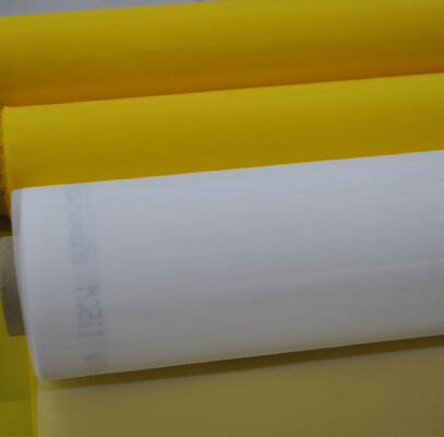 Qualität 18 61 64 420mesh 36t 43t 48t 55t 62t 77t 80t 100t 120t 165t white Yellow Polyester screen printing mesh for solar cells Fabrik
