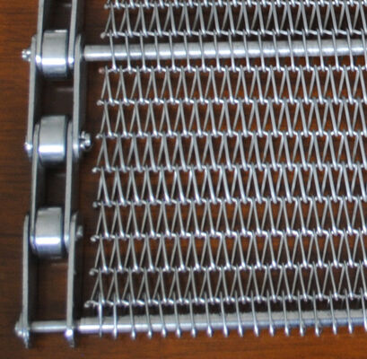 Spezielle Hitzebeständige kontinuierliche Lebensmittel ss304 Metall Kohlenstoff Stahl Biscuit Pizza Ofen Bäckerei Kette Spiraldrahtnetz Förderband