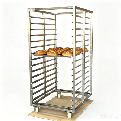800x600 600x400 mm Kommerzielles Brotkühlregal 15 16 20 30 Tablett Edelstahl Bäckerei Brottablettwagen