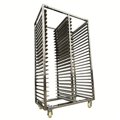 Mehrschichtiger 304-Edelstahl-Klappbrot-Drehbackofen-Regal aus Drahtgeflecht, Bäckereiwagen zum Backen und Kühlen