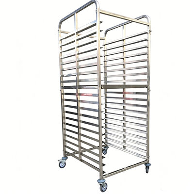 Kitchen 600 x 400 mm metal Stainless Steel 15 20 Tier 40 BreadTray Aluminum Oven Baking Rack commercial bakery trolley With Wheels