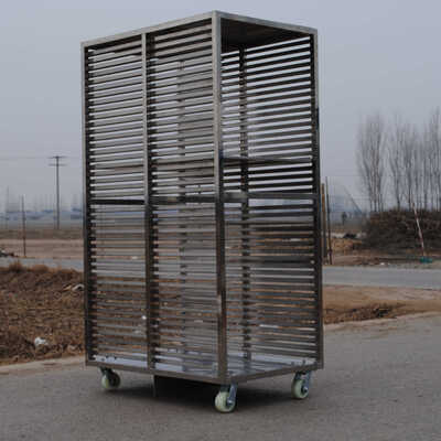 Double-Sided Mobile Bakery Display Rack with Customizable Tier Count for Retail Bread and Pastry Shops