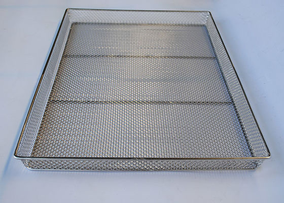 Nahrungsmittelgrad 60x40cm 1.2mm Mesh Wire Tray Bakery/Chip