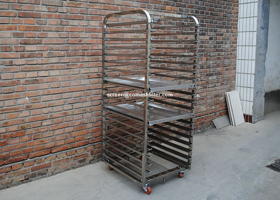 20 Reihen Aluminium-Ss304 durchlöcherten Tray Rack Trolley